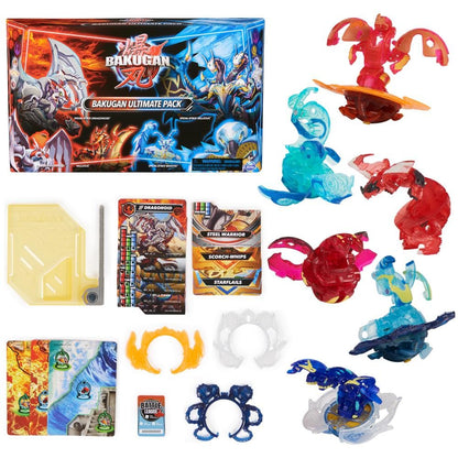 BAKUGAN Pachet Ultimate 6, Special Attack Dragonoid, Nillious, Mantid, Octogan, figurine de acțiune personalizabile cu rotație, jucărie pentru băieți și fete