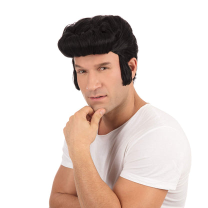 Bristol Novelty BW686 Perucă Greaser, negru, mărime universală, în cutie Halloween
