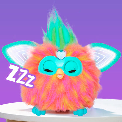 Furby Roșu Coralin, Pluș Interactiv – Versiunea Franceză (Ambalajul poate varia)