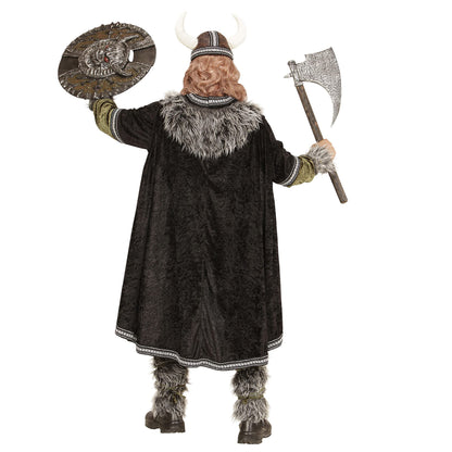Costum de Viking - Costum compus din cămașă, pantaloni, curea, manșete pentru brațe și picioare, pelerină și cască