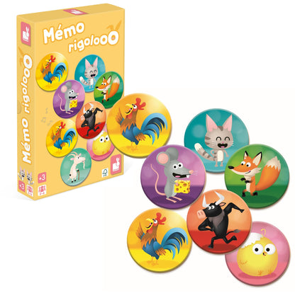 Janod - Memo Rigolooo - Joc de memorie și asociere - 2-6 jucători - De la 3 ani - J02736