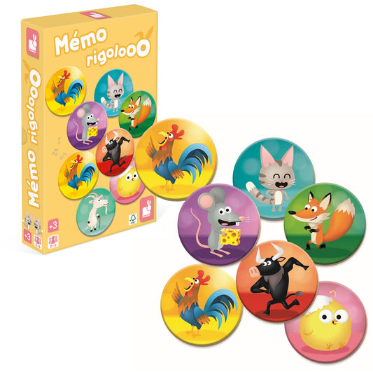 Janod - Memo Rigolooo - Joc de memorie și asociere - 2-6 jucători - De la 3 ani - J02736