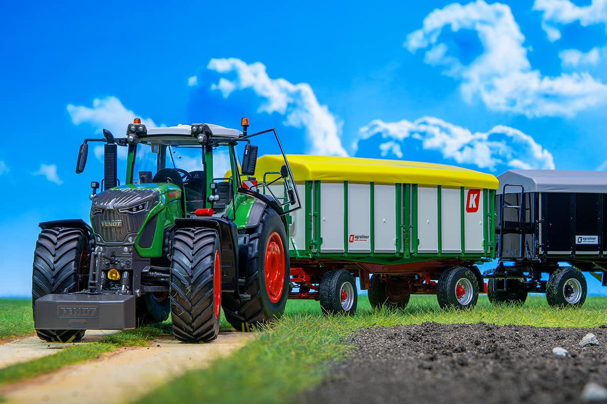 Wiking 077866 Remorcă basculantă cu trei părți Kröger HDK 302, model metal/plastic, 1:32, de la 14 ani, cu funcții multiple, alb