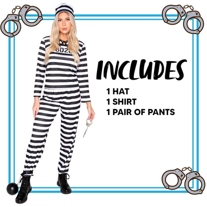 Spooktacular Costum prizonier Jailbird, Halloween