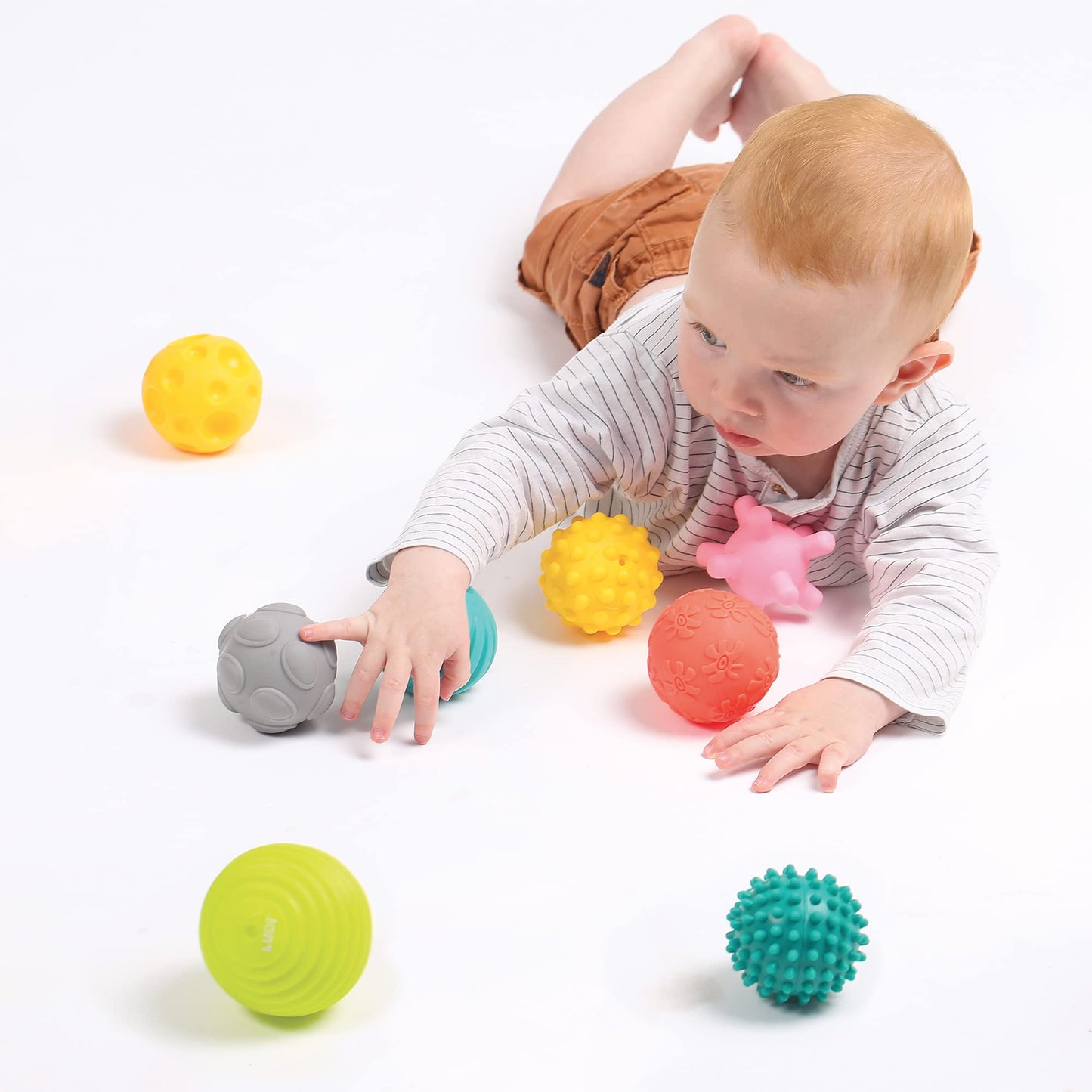 LUDI Set 8 mingi senzoriale, 6+ luni