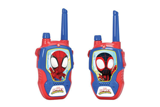 Walkie Talkie Jada Toys Marvel Spidey (2 buc) pentru copii de la 4 ani - Funkgeräte Marvel Spidey și Super-Friends, până la 100 m distanță, cu reducerea zgomotului.