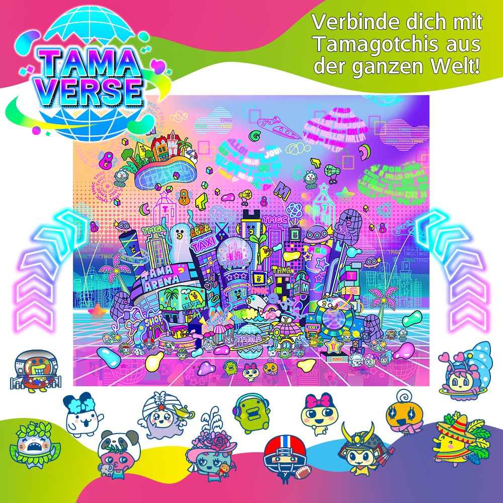 Bandai - Tamagotchi Uni - Tamagotchi conectabil cu ceas de mână - Animal interactiv Tamagotchi - Tamagotchi în limba germană - Model violet - Jucărie pentru copii de la 6 ani - 43352