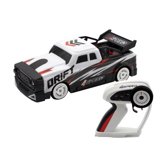 Mașină de drift și stunt cu telecomandă Silverlit 70013 - 4 viteze, 2,4 GHz, alb/negru, 24 cm