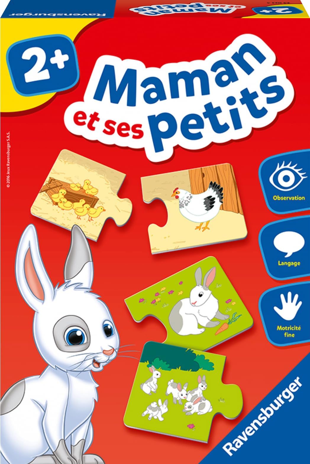 Ravensburger Mama și puii Set de puzzle educativ 2+ ani (limba franceză)