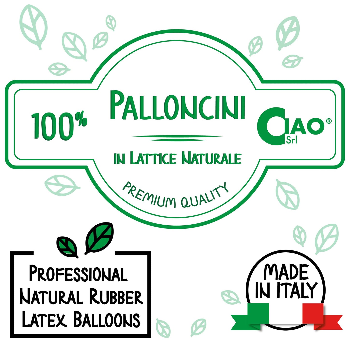 Ciao Pack 100 baloane din latex natural metalizat calitate premium 13 cm (auriu roz metalizat)