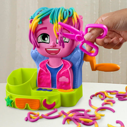 Set de Joacă Play-Doh Frizerie cu 6 Cutii, Jucărie de Rol pentru Fete și Băieți de la 3 Ani