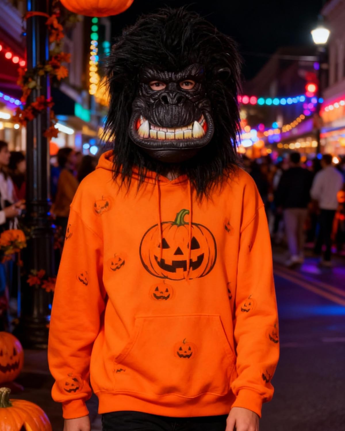 Masca Gorilla | Halloween & Carnaval – Masca din latex cu imitație de blană pentru petreceri, parade și carnavaluri