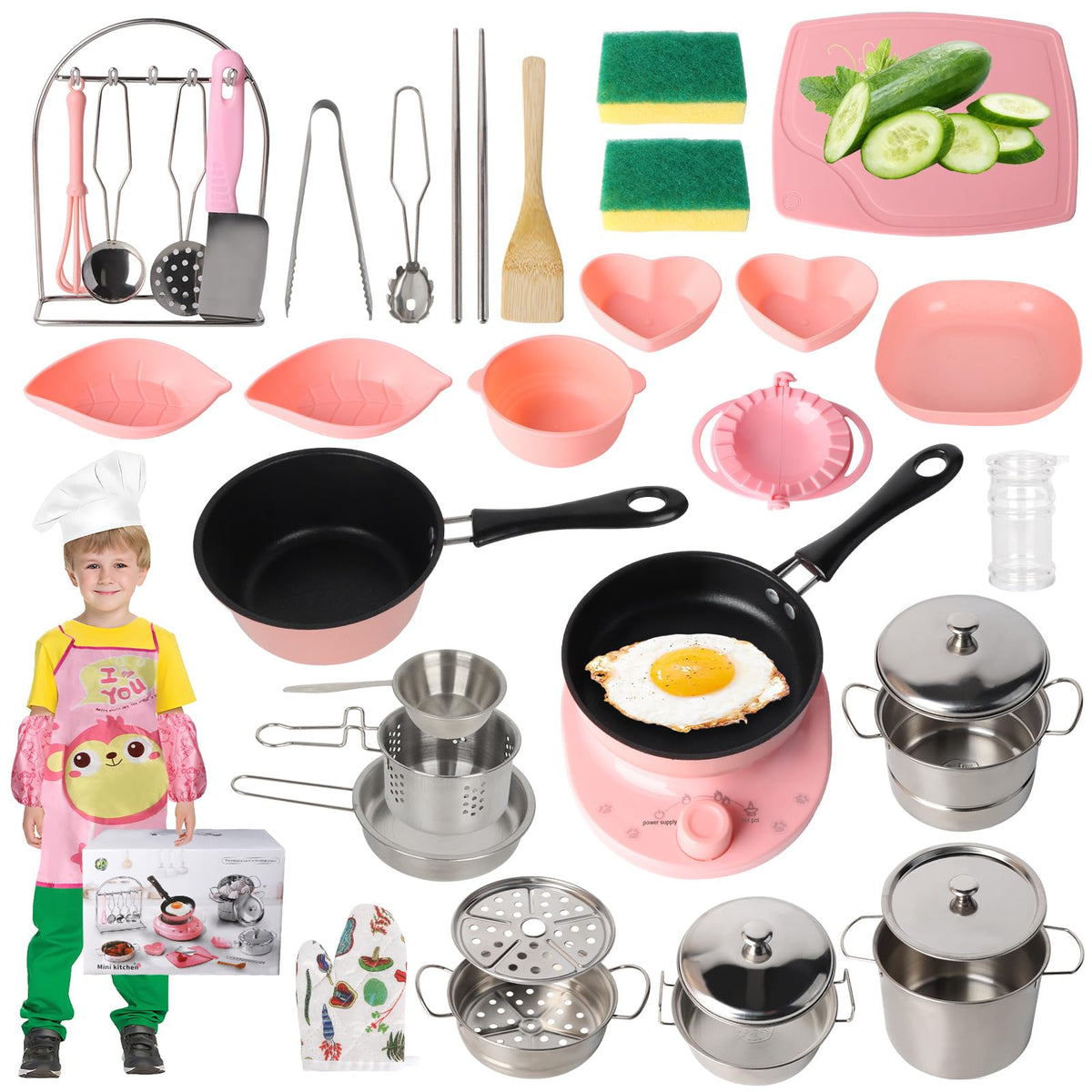 Set de gătit LEGO pentru copii 37 piese cu plită cu inducție, wok, oală înaltă, cuțit 6-12 ani