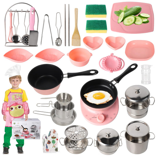 Set de gătit LEGO pentru copii 37 piese cu plită cu inducție, wok, oală înaltă, cuțit 6-12 ani