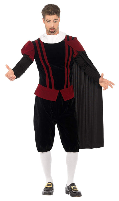 Smiffys Costum Tudor Lord Deluxe, negru