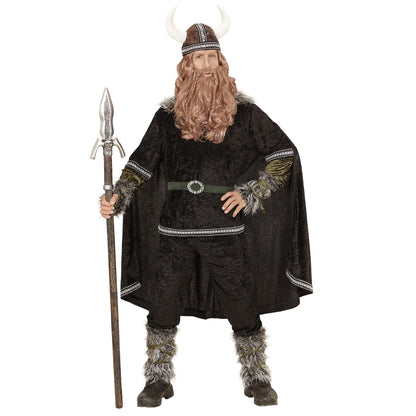 Costum de Viking - Costum compus din cămașă, pantaloni, curea, manșete pentru brațe și picioare, pelerină și cască