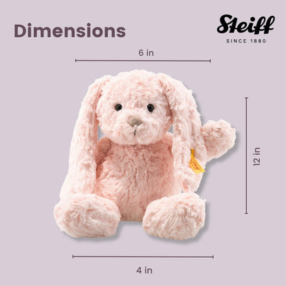 Steiff Tilda Hase - 30 cm - Iepuraș din pluș cu urechi lunguiețe - Jucărie moale pentru copii - Soft Cuddly Friends - Mobil și spălabil - roz (080623)