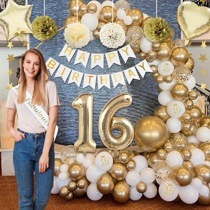 KISPATTI Set decoratiuni aniversare 16 ani, 62 buc
