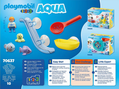 PLAYMOBIL 1.2.3 Aqua Set de joacă pentru baie cu animale marine plutitoare 1,5-4 ani