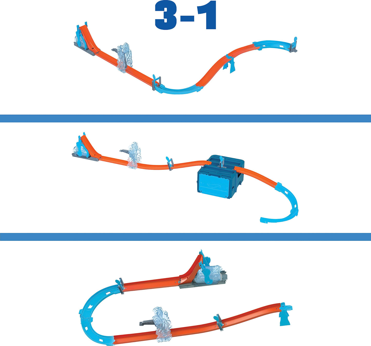 Set de Start Hot Wheels Track Builder - Pista cu Cădere Liberă, Cutie Modulară de Depozitare, Rampă de Cădere, Flipper, pentru Copii de la 4 Ani, HNJ67