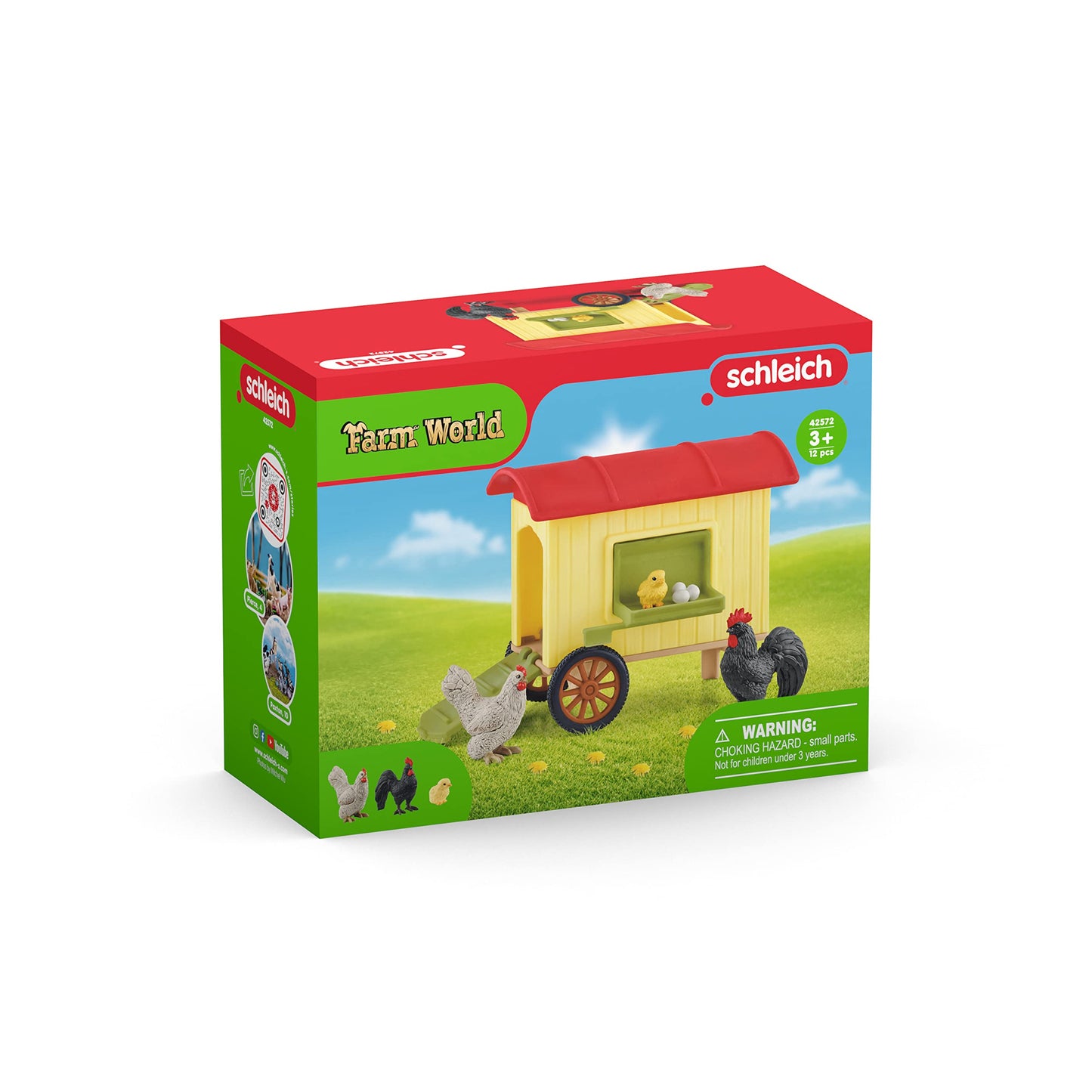 Schleich 42572 Farm World Fermă mobilă cu păsări, 3+ ani