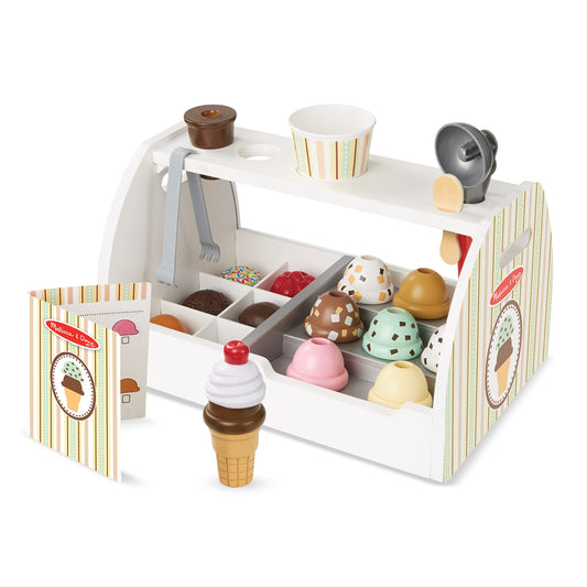 Melissa & Doug Stand înghețată din lemn, 28 piese, 3+ ani