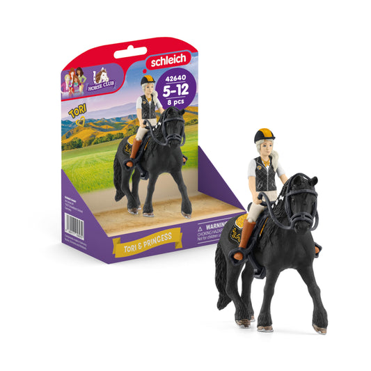 Schleich Horse Club Set de joacă cu cai Tori & Princess figurină mobilă cu cal, șa, ham și pătură pentru șa 5+ ani 8 piese