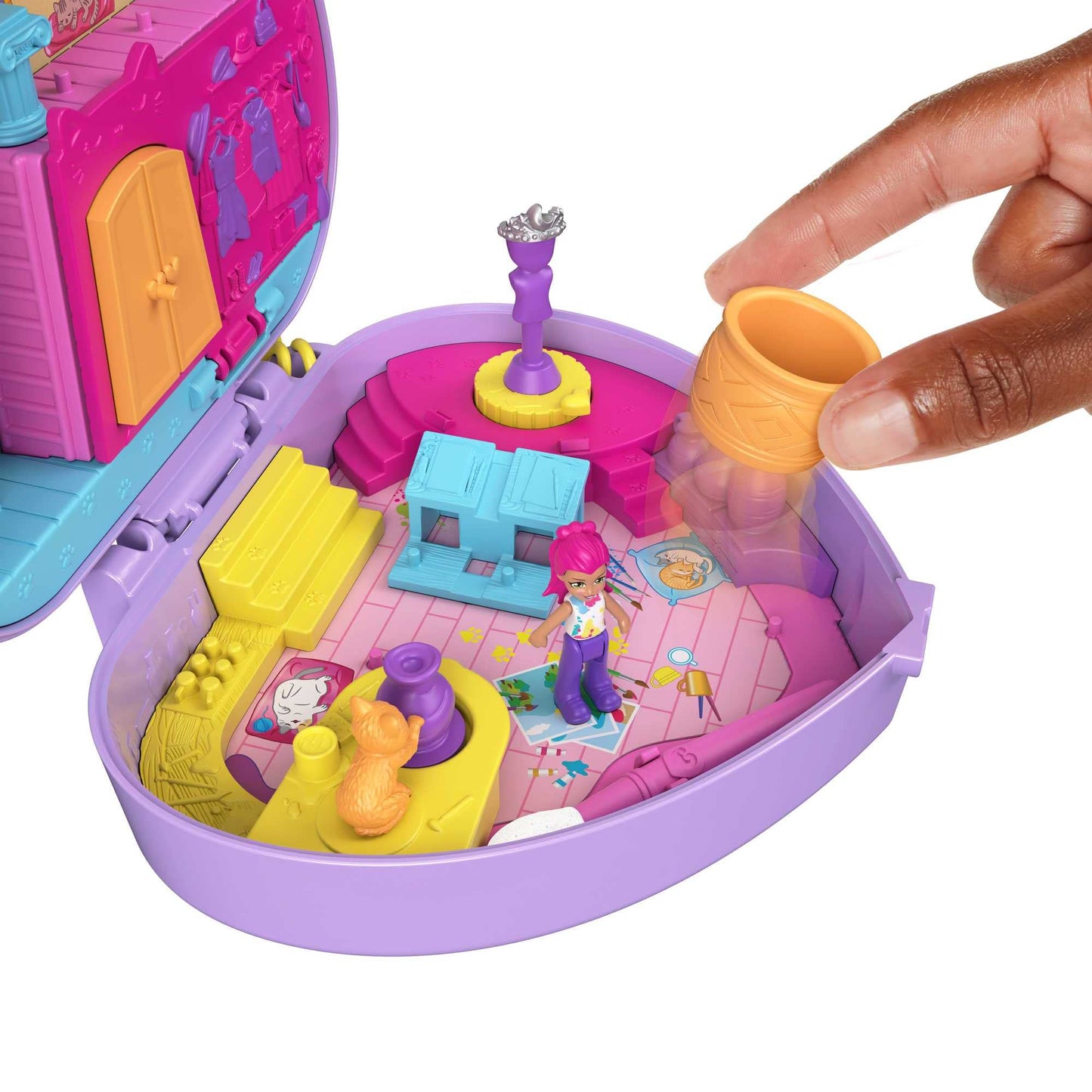 Polly Pocket HGT15 Set Atelier de Artă, 12 accesorii, 4+ ani