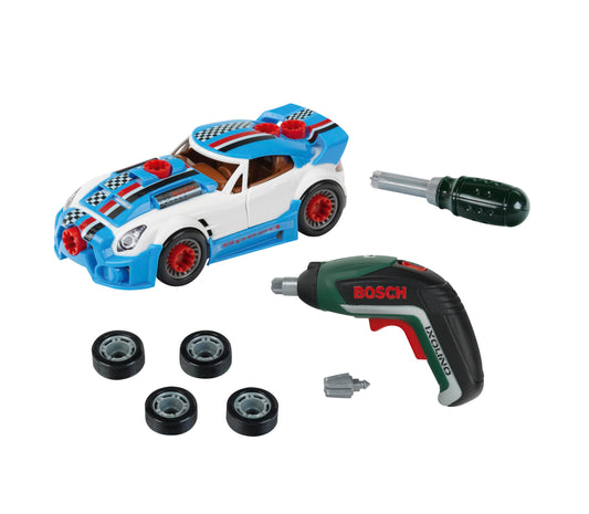 Theo Klein 8630 Set de Tuning Auto Bosch | Mașină demontabilă cu accesorii de tuning | Cu șurubelniță cu acumulator | Dimensiuni ambalaj: 30cm x 6,5cm x 25cm | Jucărie motrică | Jucărie pentru copii de la 3 ani