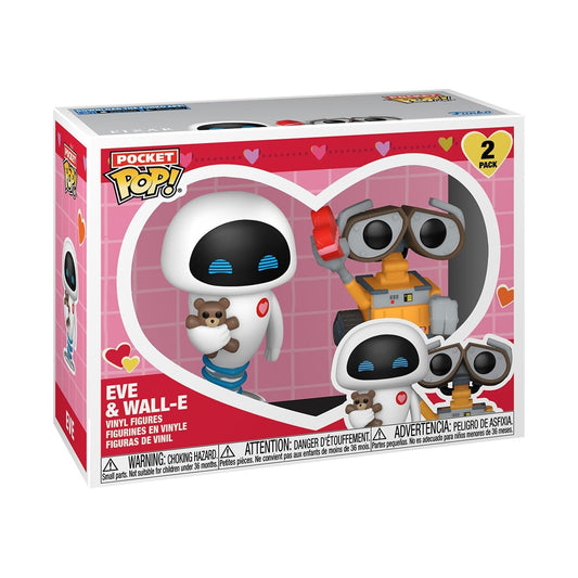 Funko Pocket POP! Valentines 2 Pachet - Wall-E - Breloc - Figurina din vinil pentru colecționat - Cadou - Produse oficiale - Pentru fanii filmelor