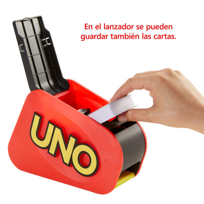 Mattel UNO Extreme Joc de carti cu lansator, lumini si sunet