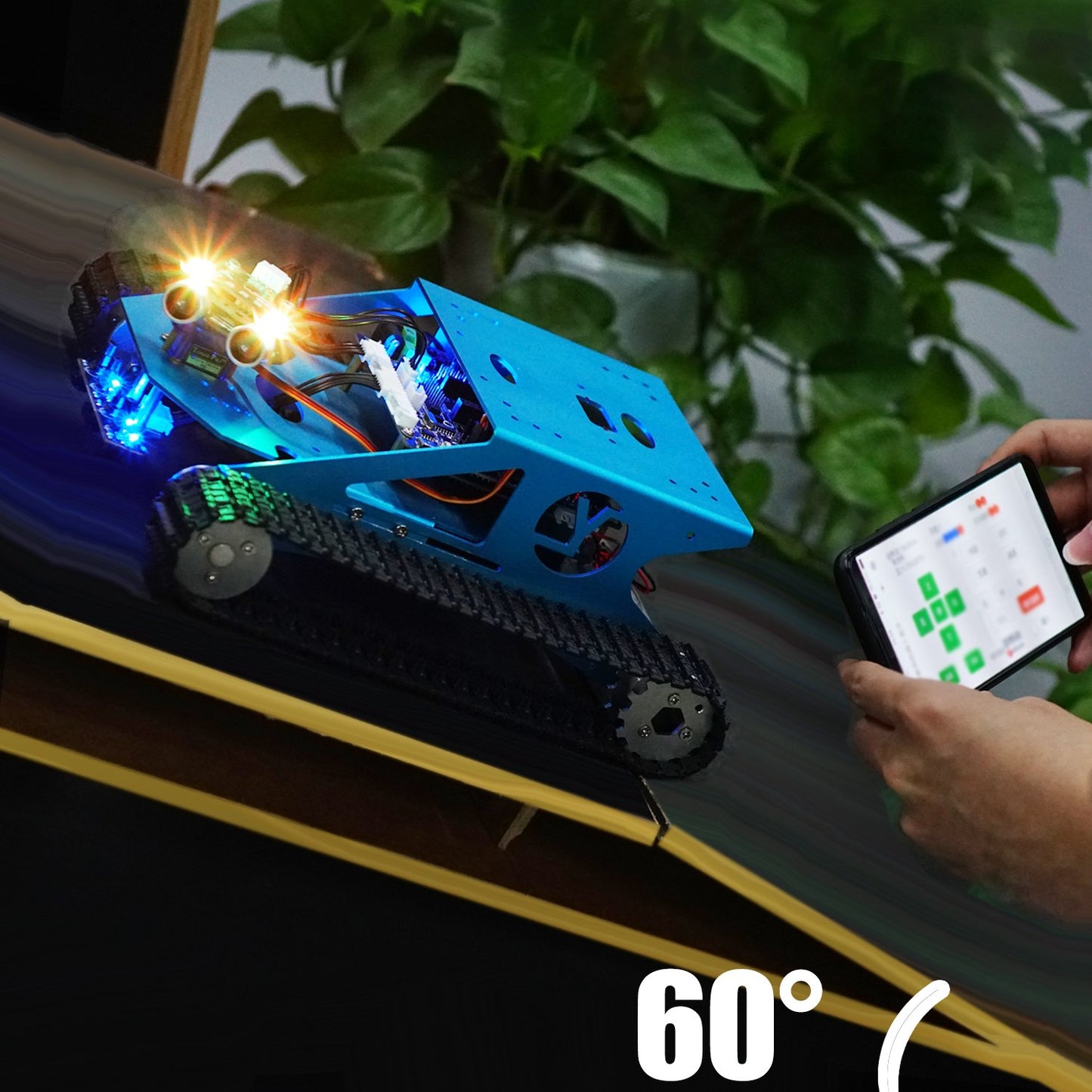 Yahboom Robot Tanc DIY cu cameră AI, Raspberry Pi