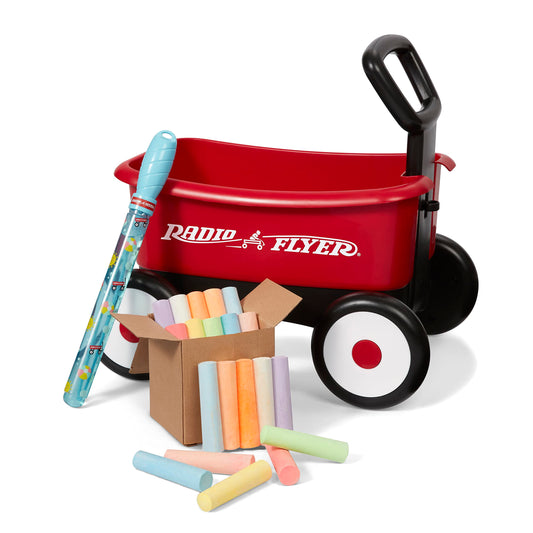 Radio Flyer Push & Pull Walker Wagon Cărucior 2-în-1 pentru copii 1-4 ani (roșu)