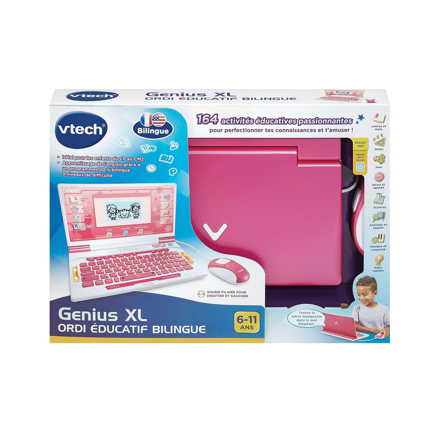 VTech Genius XL Ordi, bilingv, Roz