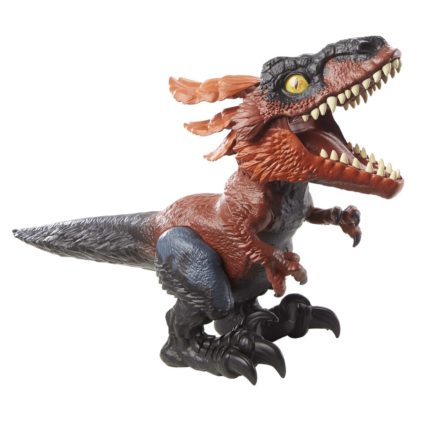 Figurina Mattel dinozaur JURASSIC WORLD, interactiva, efecte luminoase si sonore