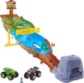Hot Wheels HJG32 Pista Monster Trucks, 2 camioane, 4+ ani