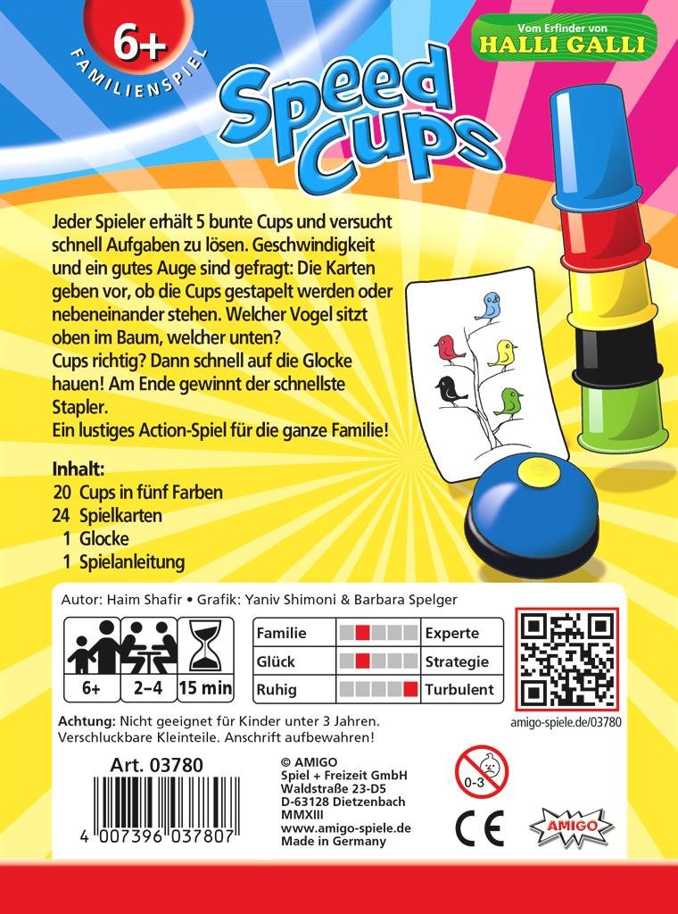 AMIGO 03780 Speed Cups Joc de îndemânare, 6+ ani