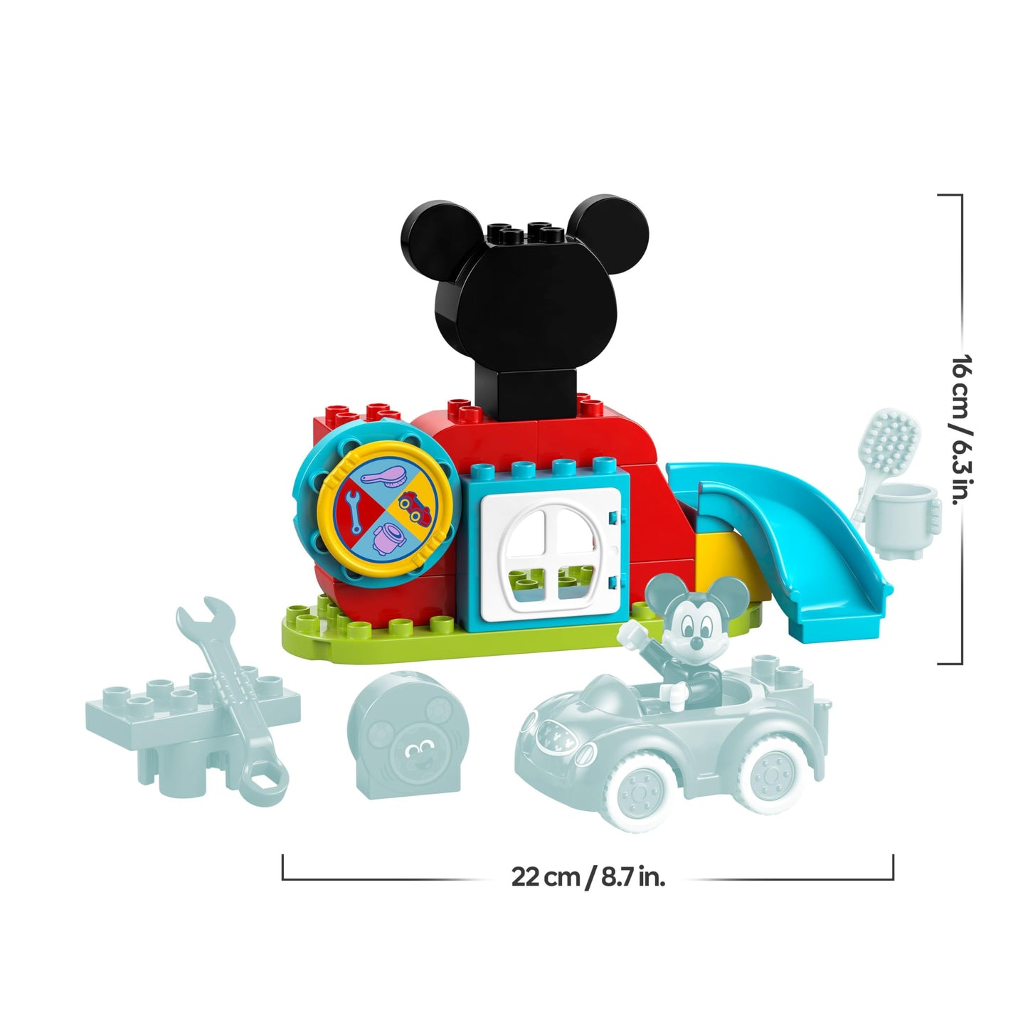 LEGO 10454 DUPLO Set Mickey Mouse, club și mașină