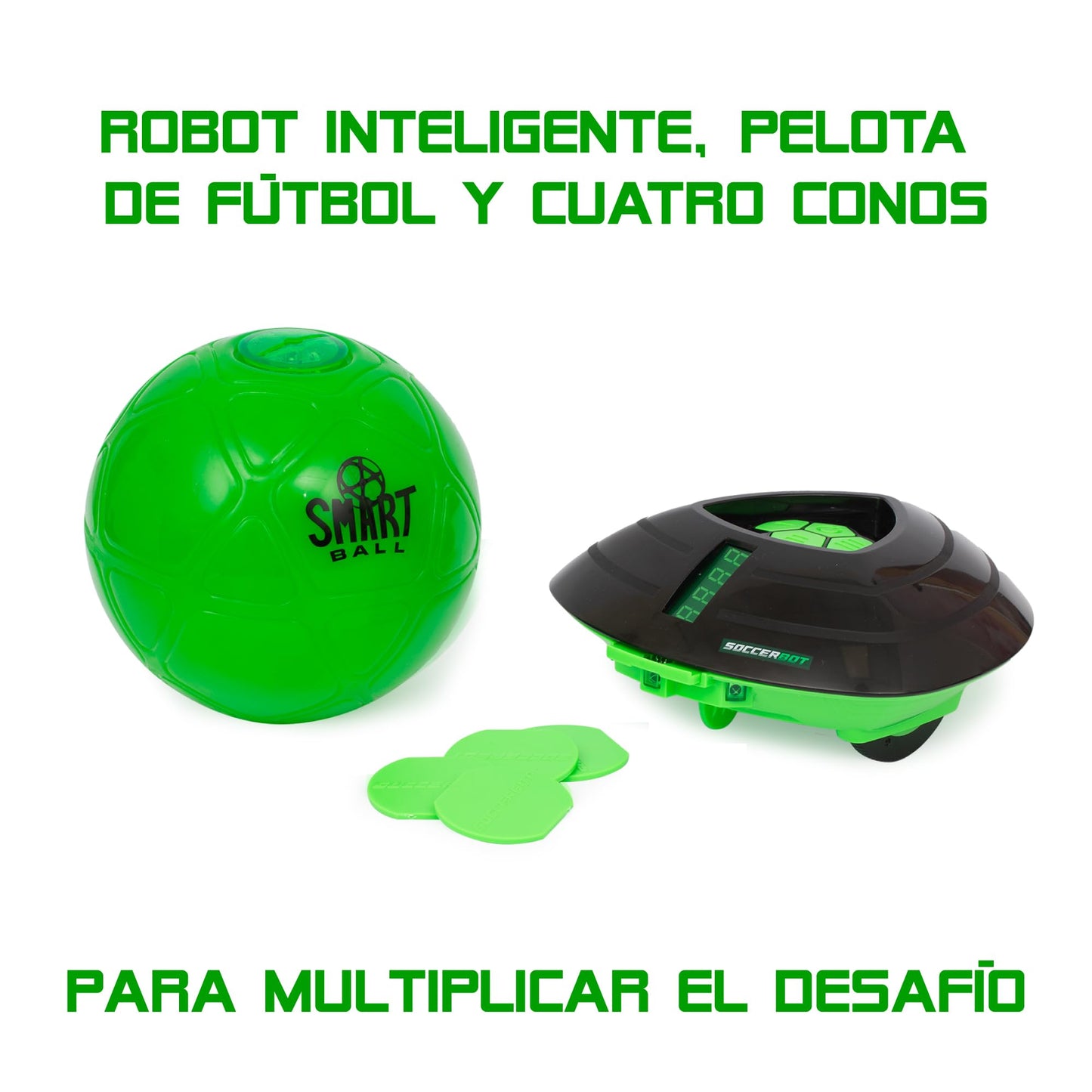 Minge Smart Soccer Bot, robot pentru interior, joc solo sau multiplayer, recomandat de la 3 ani, MR100, negru, M