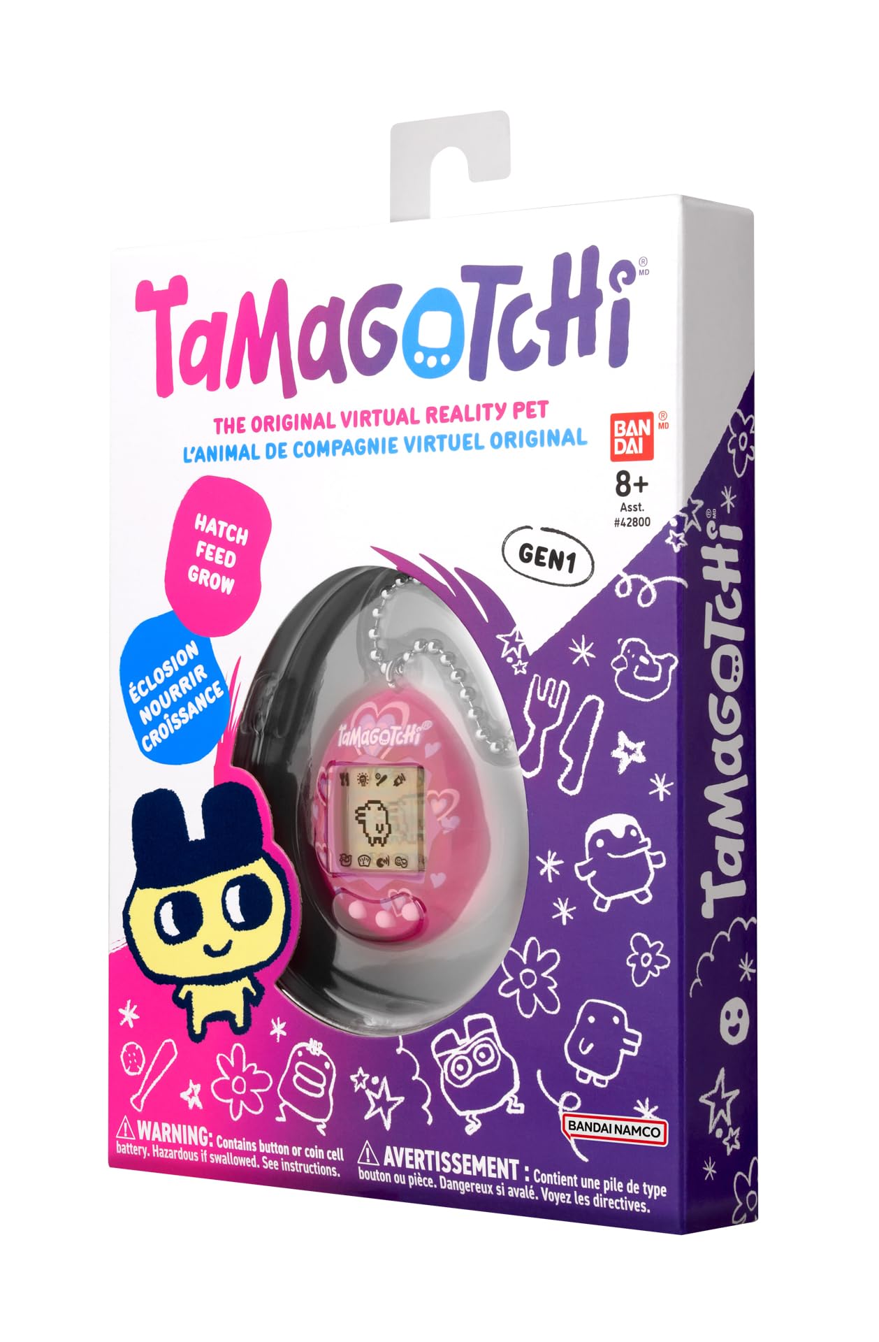 Bandai - Tamagotchi Original - Multă Dragoste - Animal virtual electronic cu ecran color, jocuri - Animal de companie interactiv - Jucărie pentru copii de la 8 ani - 42975