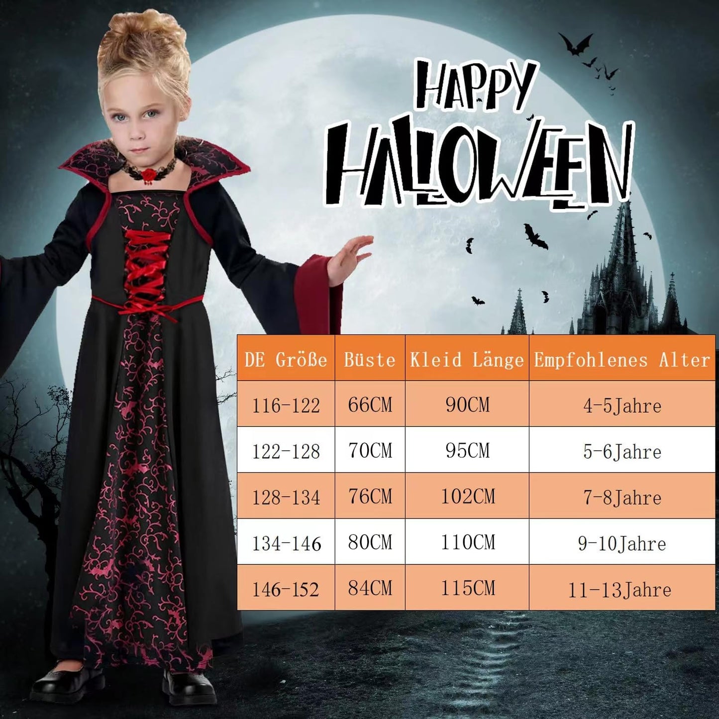 YADODO Costum Vampir Halloween pentru fete