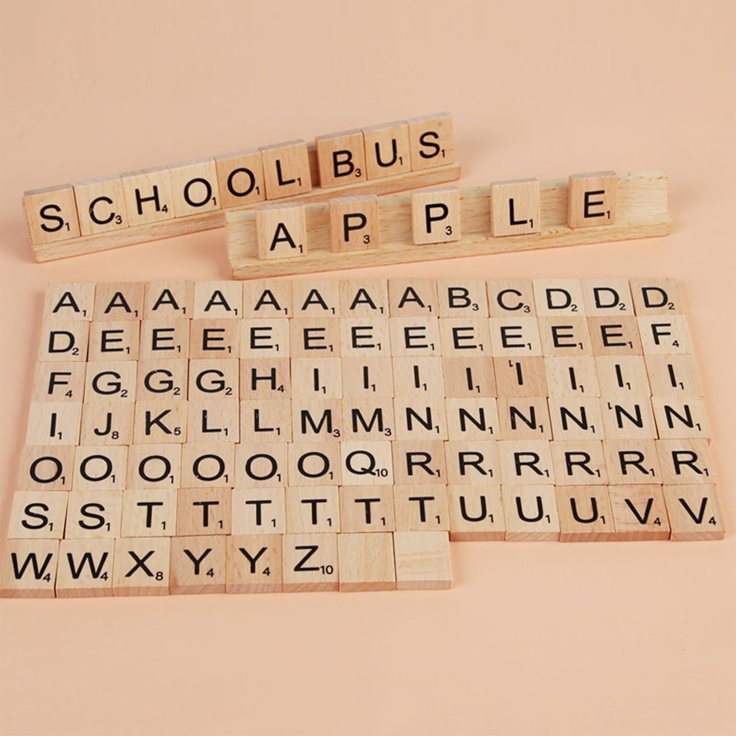 RUOXIXI Set 100 litere din lemn A-Z pentru artizanat