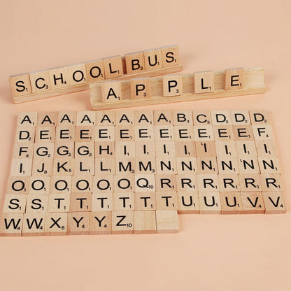 RUOXIXI Set 100 litere din lemn A-Z pentru artizanat