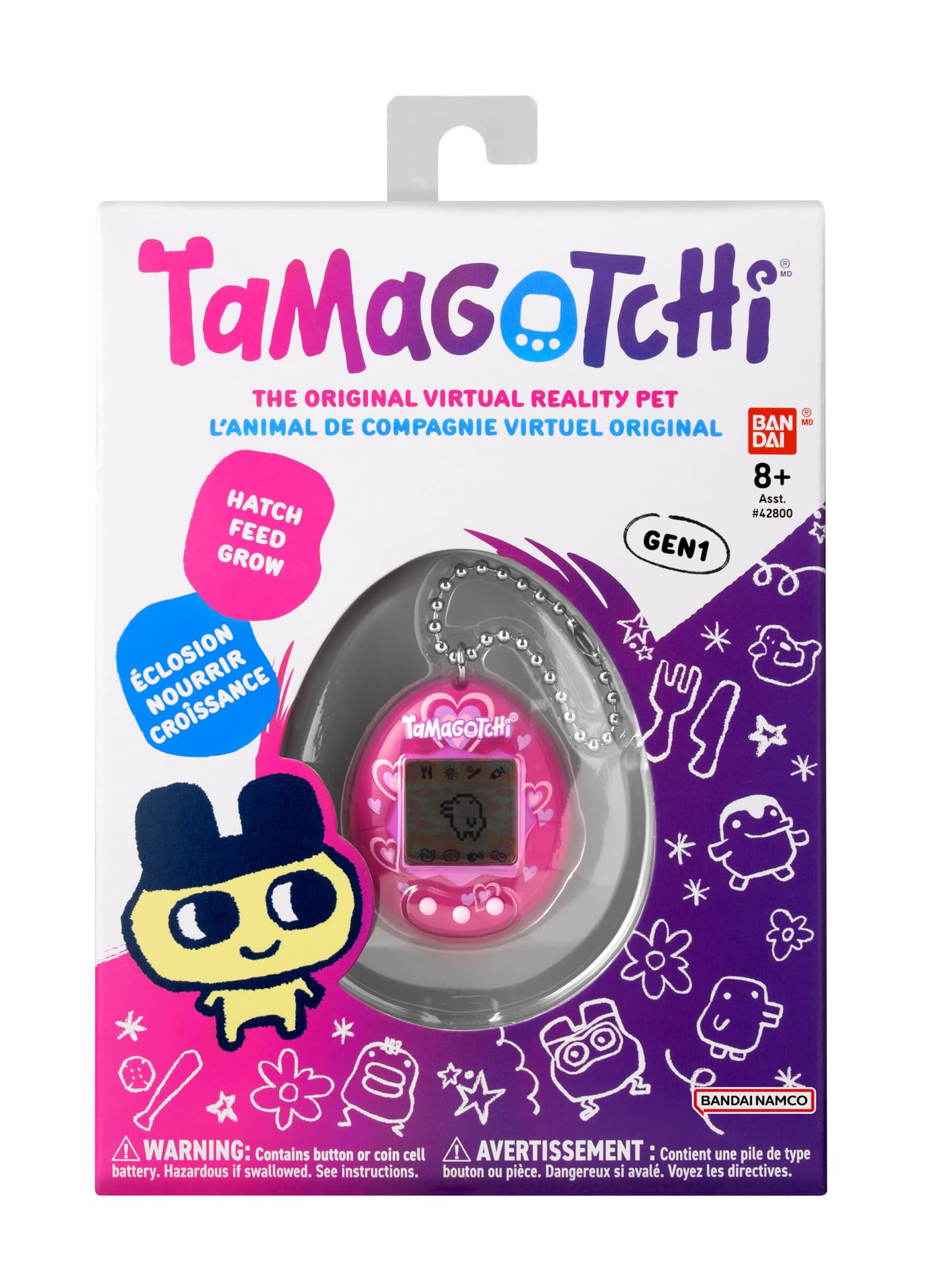 Bandai - Tamagotchi Original - Multă Dragoste - Animal virtual electronic cu ecran color, jocuri - Animal de companie interactiv - Jucărie pentru copii de la 8 ani - 42975