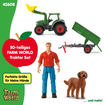 Schleich 42608 Set Tractor cu Remorca, Farm World, 50 piese