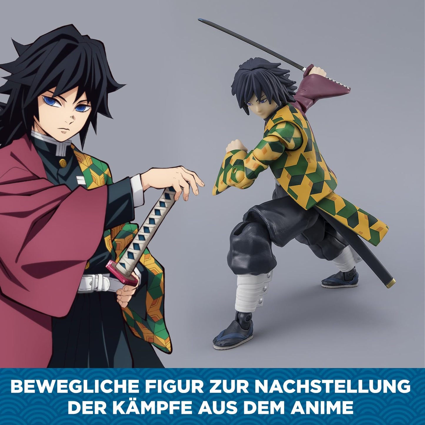 BANDAI Demon Slayer Giyu Tomioka Figurină 12 cm, 4+ ani