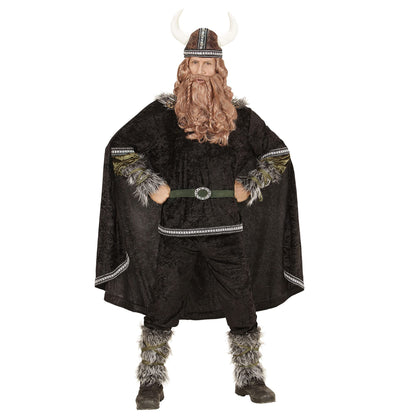 Costum de Viking - Costum compus din cămașă, pantaloni, curea, manșete pentru brațe și picioare, pelerină și cască