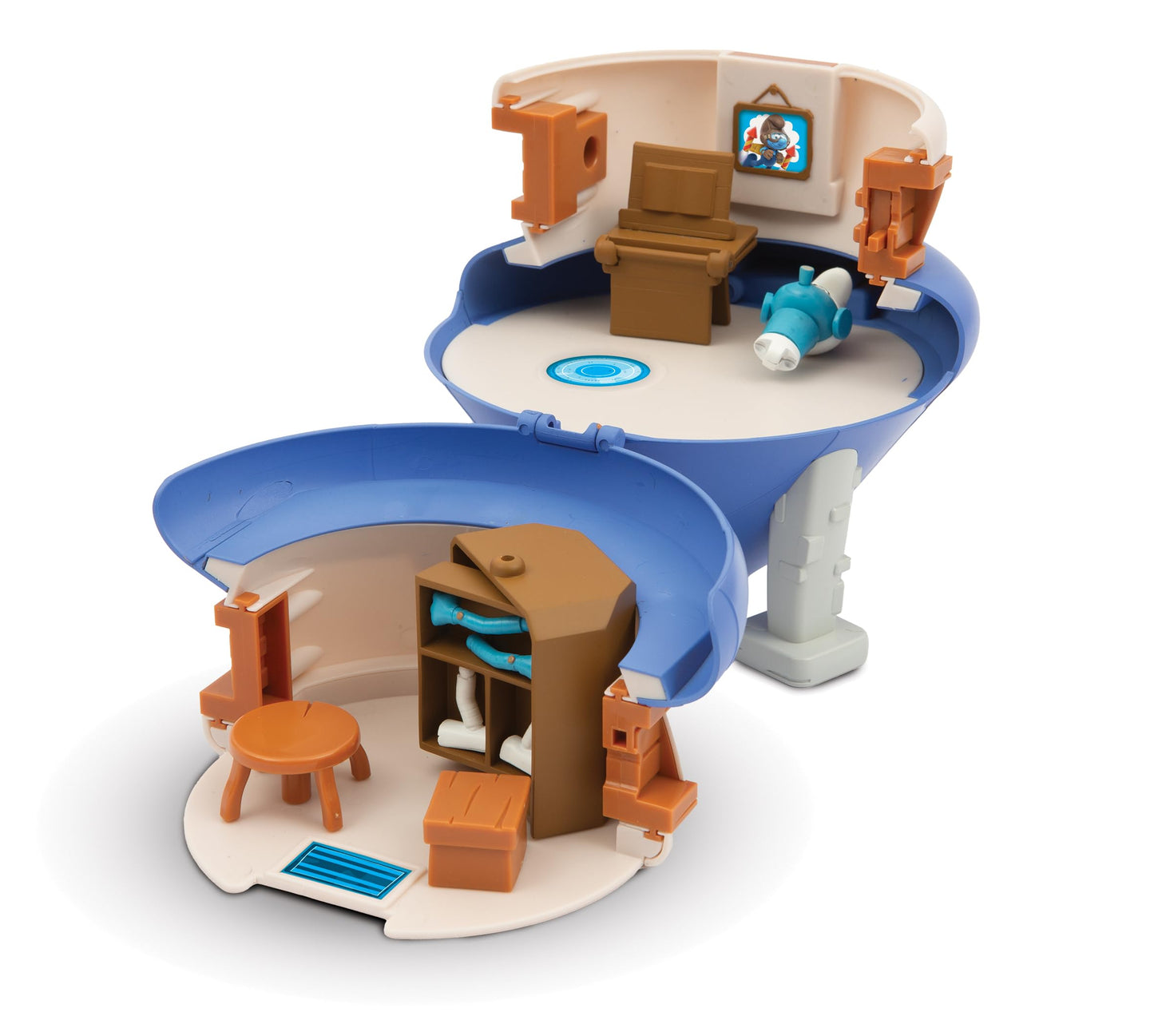 Figurina Die Schlümpfe 5,5 cm - Casa Magică cu Accesorii, Jucărie pentru Copii de la 3 Ani, PUF28