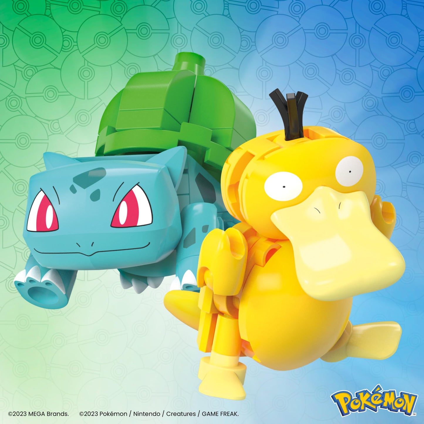 Set de Acțiune MEGA Pokémon - 2 Figurine Pokéball, Bisasam și Enton, 63 Piese, pentru Copii, HXP14
