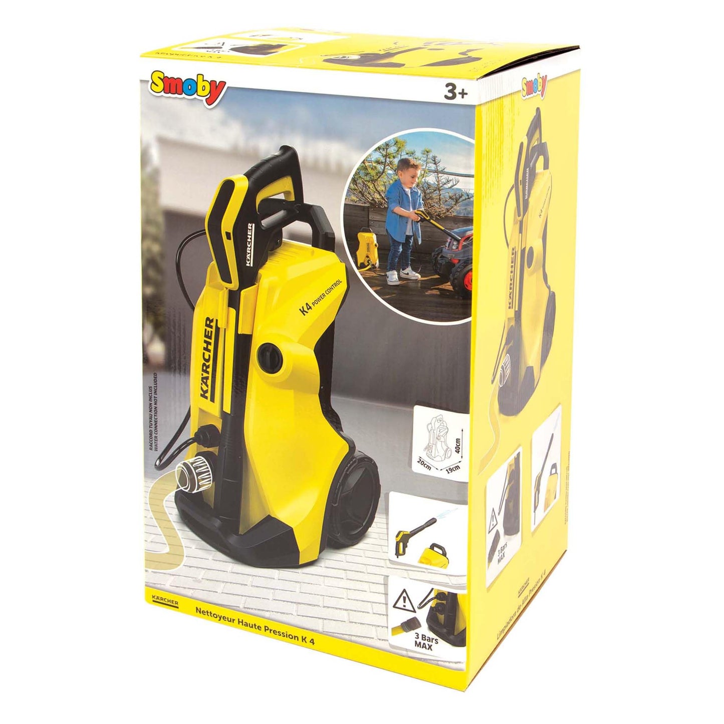 Smoby Kärcher K4 Set de joacă cu aparat de curățat cu presiune 2 trepte apă 3+ ani (galben)